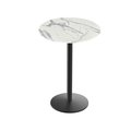 Holland Bar Stool Co 42 Tall OD214 Black Table Base w22 Dia foot and 32 Dia White Marble Top, IndoorOutdoor OD214-2242BWODS32RWM